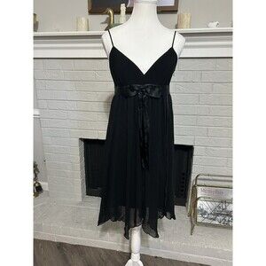 Vintage Y2K Betsy & Adam Dress Black Womens 6 Whimsigoth Fairy Asymmetrical